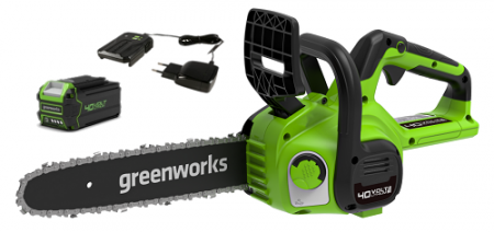 Пила цепная аккумуляторная Greenworks G40CS30IIK4, 40V, 30 см,  с 1x АКБ 4Ач и ЗУ