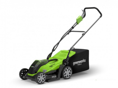 Газонокосилка аккумуляторная Greenworks 40V, G40LM35K4, 35см с АКБ 4А.ч и ЗУ