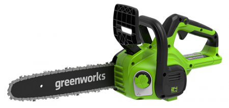 Пила цепная аккумуляторная Greenworks G24CS25K2, 24V, 25см, c АКБ 2Ач и ЗУ