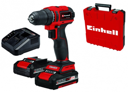 Дрель аккумуляторная Einhell PXC TE-CD 18/45 Li, 18В, 45Нм, Quick-патрон, 2насадки, 1x2,5Ач, наб.осн 22пр, кейс E-Bo-