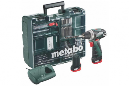 Дрель-шуруповерт аккумуляторная 10.8В/2.0Ач/34Нм. Metabo PowerMaxx BS Basic Set 600080880