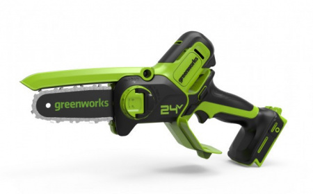 Цепная мини пила аккумуляторная Greenworks, 24V, 10см, c АКБ 2 Ач и ЗУ