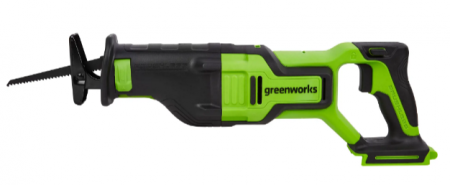 Пила сабельная аккумуляторная GreenWorks GD24RS, 24V, бесщеточная, без АКБ и ЗУ